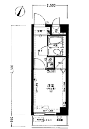ライオンズマンション田奈 ワンルームの間取図画像