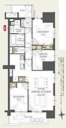 リッツタワー八王子 2SLDKの間取図画像