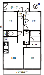 レクセル相模原 3DKの間取図画像