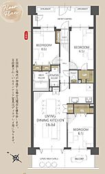 グランシティレイディアントアクアヴィータ 3LDKの間取図画像