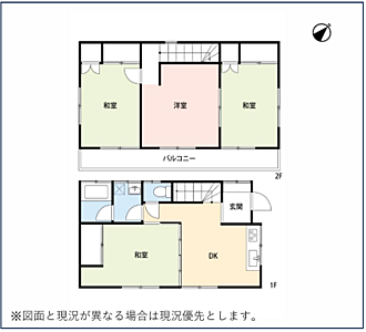 間取り:※間取り図と現況が異なる場合には、現況を優先とさせていただきます。 間取り:※間取り図と現況が異なる場合には、現況を優先とさせていただきます。