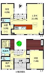 愛川町中津　中古戸建 3SLDKの間取り