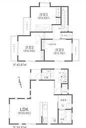 八王子市大谷町　戸建 3LDKの間取り