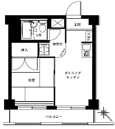 サンビューハイツ市が尾〜オーナーチェンジ物件〜 312号室 1DKの間取り