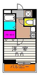 ル・カリエンテ 7階1Kの間取り