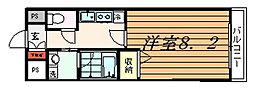 神興レジデンス 1Kの間取図画像