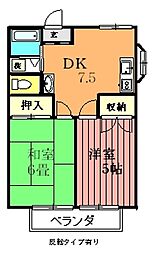 コーポ・カレンA 2DKの間取図画像