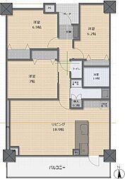 ランフォルセ楠葉ガーデンアベニュー 3LDKの間取図画像