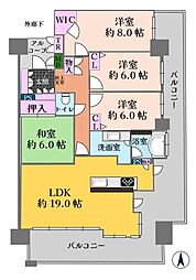 クレアガーデン東雲テラス 4LDKの間取図画像