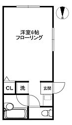 エムハイツ ワンルームの間取図画像