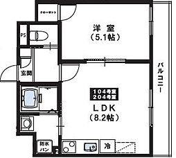 MaisonCalme 1LDKの間取図画像