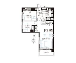 東陽町コーポラス 2LDKの間取図画像