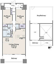 コスモ木場キャナルブリーズ 2LDKの間取図画像