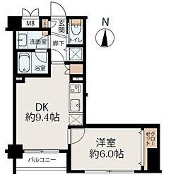 センチュリー菊川 1DKの間取図画像