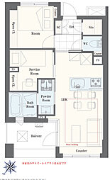 サンクタス127新川 1SLDKの間取図画像