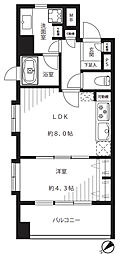 ダイナシティ文京根津 1LDKの間取図画像