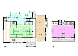 木更津市東太田3丁目　中古戸建 2LDKの間取り