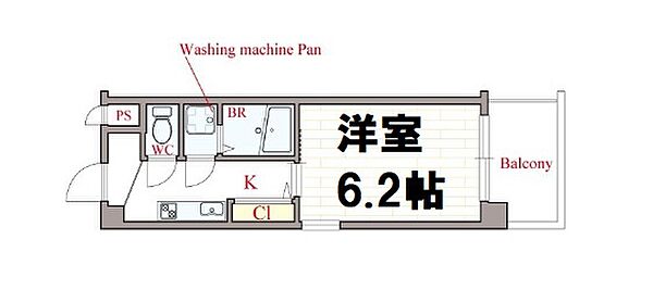 Lib ｜大阪府大阪市西区北堀江2丁目(賃貸マンション1K・9階・20.15㎡)の写真 その2