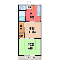 栃木県宇都宮市鶴田町（賃貸アパート2K・1階・32.60㎡） その2