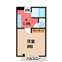 栃木県宇都宮市陽東1丁目（賃貸マンション1K・3階・23.14㎡） その2