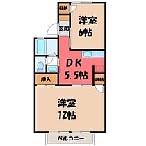 栃木県宇都宮市鶴田町（賃貸アパート2K・2階・48.17㎡） その2