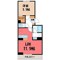 栃木県宇都宮市簗瀬3丁目（賃貸アパート1LDK・3階・40.05㎡） その2