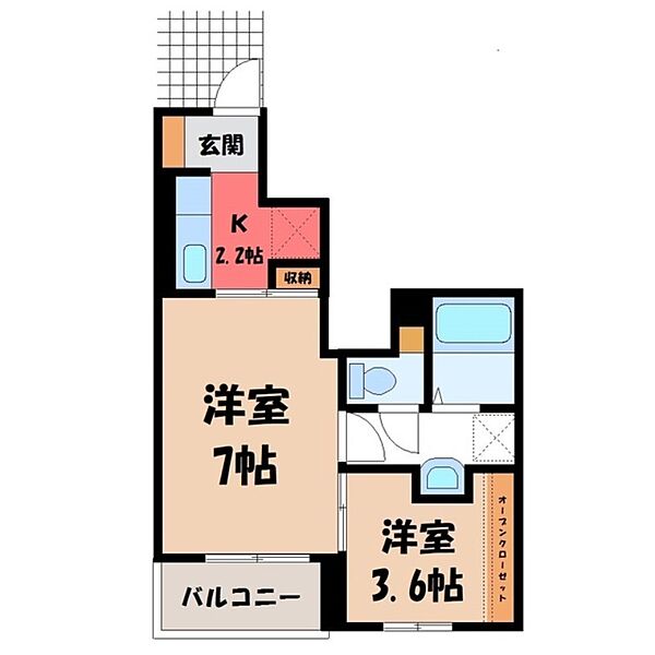 セレーノ ｜栃木県宇都宮市竹林町(賃貸アパート1SK・1階・30.85㎡)の写真 その2