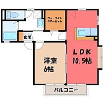 栃木県下野市駅東1丁目（賃貸アパート1LDK・1階・42.86㎡） その2