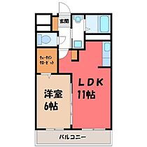 栃木県宇都宮市下戸祭1丁目（賃貸マンション1LDK・2階・40.00㎡） その2