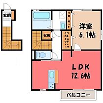 栃木県宇都宮市駒生町（賃貸アパート1LDK・2階・51.57㎡） その2