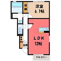 栃木県宇都宮市今泉町（賃貸アパート1LDK・1階・45.33㎡） その2