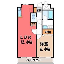 栃木県宇都宮市松原2丁目（賃貸マンション1LDK・3階・44.30㎡） その2