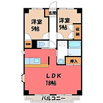 栃木県宇都宮市今泉町（賃貸マンション2LDK・3階・59.39㎡） その2