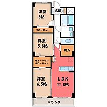 栃木県宇都宮市鶴田町（賃貸マンション3LDK・5階・74.51㎡） その2