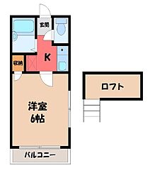 東武宇都宮レジデンス 1Kの間取図画像