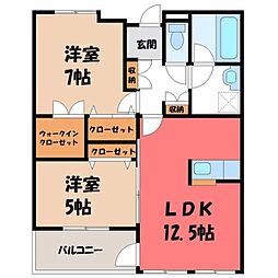 ベルフォート 2LDKの間取図画像