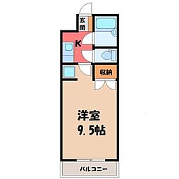 カスティール・イン宇都宮 1Kの間取図画像