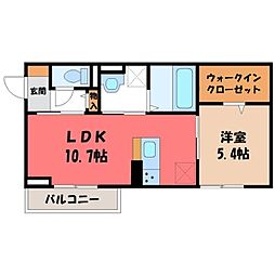 エルミネット 1LDKの間取図画像