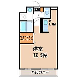 フォレスタ 1Kの間取図画像