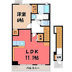 JR東北本線 石橋駅 バス9分 上三川小学校前下車 徒歩4分 2階/-