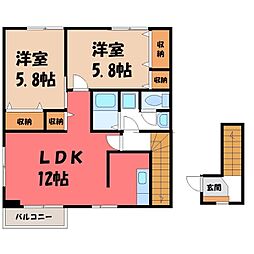 🉐敷金礼金0円！🉐東北本線 宇都宮駅 バス17分 越戸下車 徒歩12分