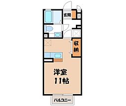 プレジール松原C ワンルームの間取図画像