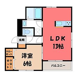 JR東北本線 雀宮駅 徒歩20分 1階/-