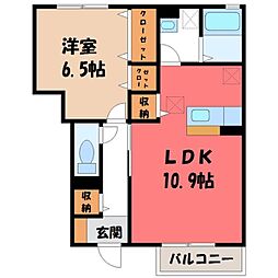 パークヒル城南 1LDKの間取図画像