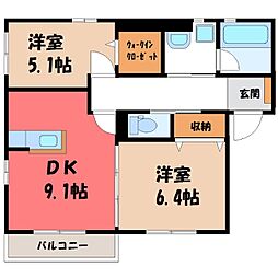 東武宇都宮線 江曽島駅 徒歩20分 1階/-