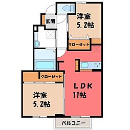JR日光線 鹿沼駅 バス7分 千渡下車 徒歩1分