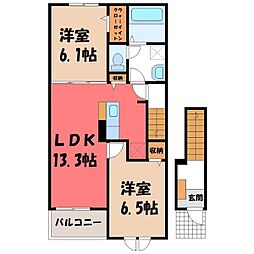 フォンテーヌ5 2LDKの間取図画像