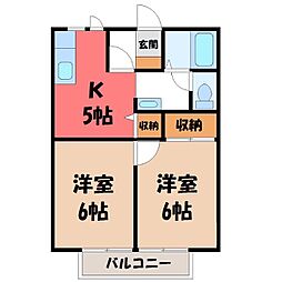 JR東北本線 雀宮駅 バス5分 東横田入口下車 徒歩8分 2階/-