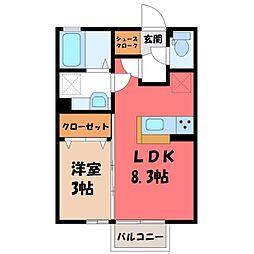 グランソール 1LDKの間取図画像