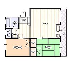マルベリーマンション 2LDKの間取図画像